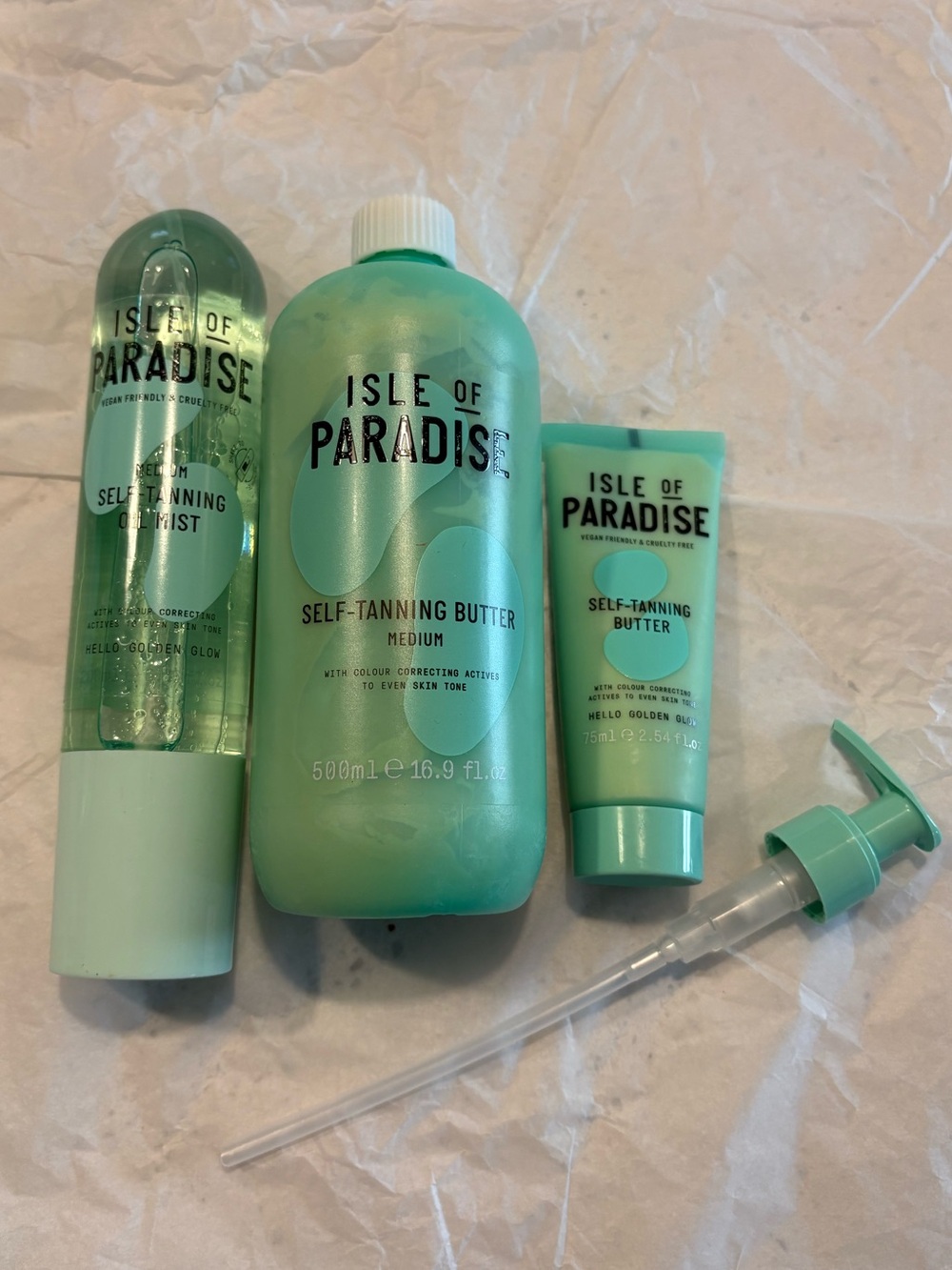 Isle of Paradise Mint Green Self-Tanning Trio